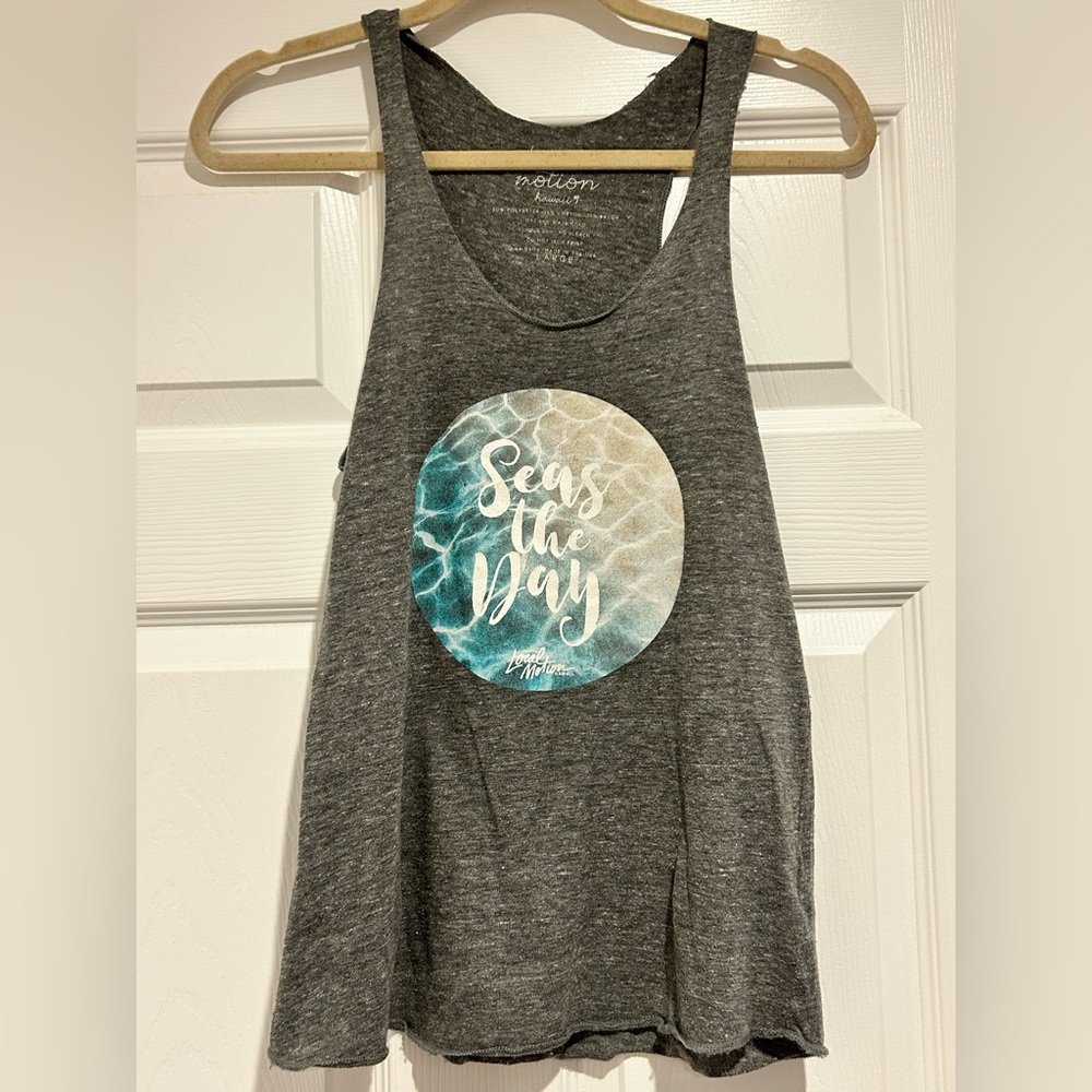 Gray Tank Top with Seas the Day Graphic